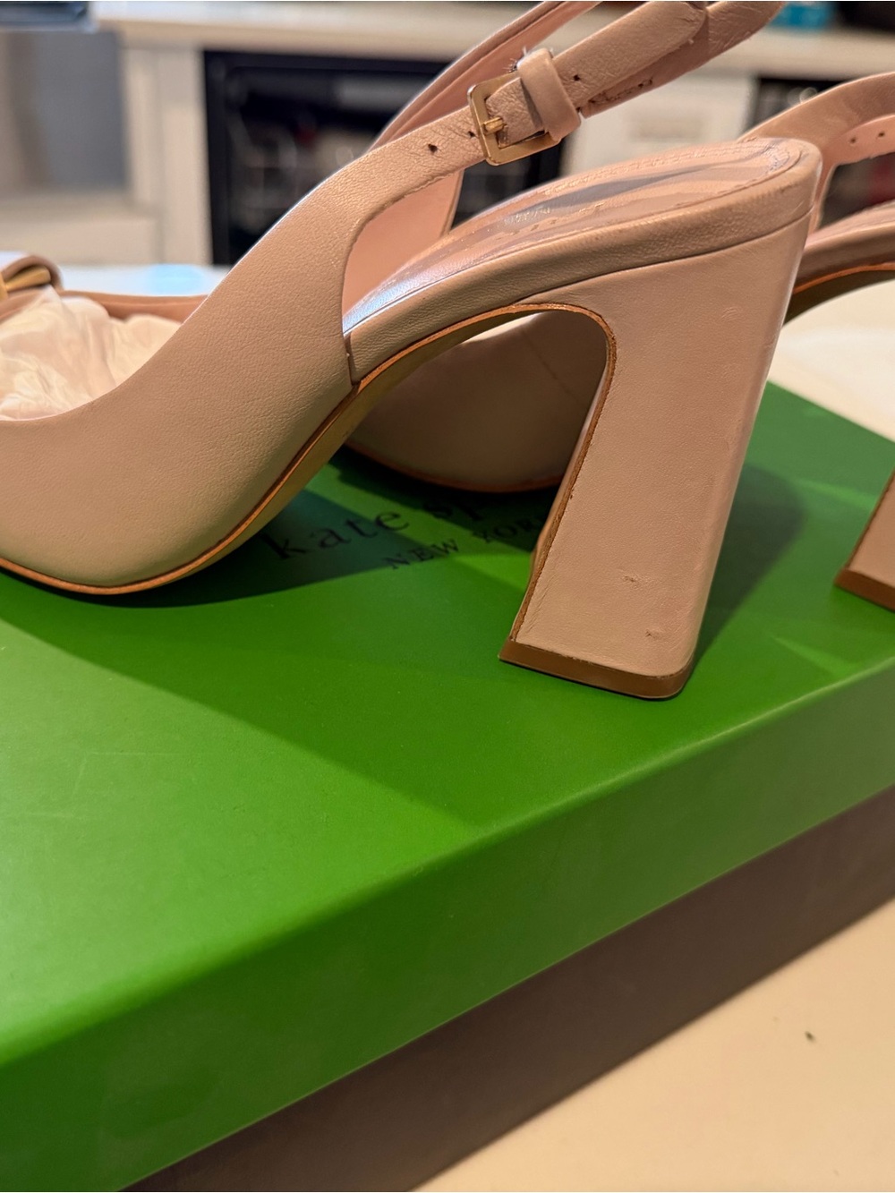 kate spade Blush Pink Bow Slingback Pointed-Toe Heels - Picture 3 of 7